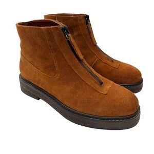 NEW Aerosoles Vale women’s Brown Suede Slip On Boots With Center Zip Size 8